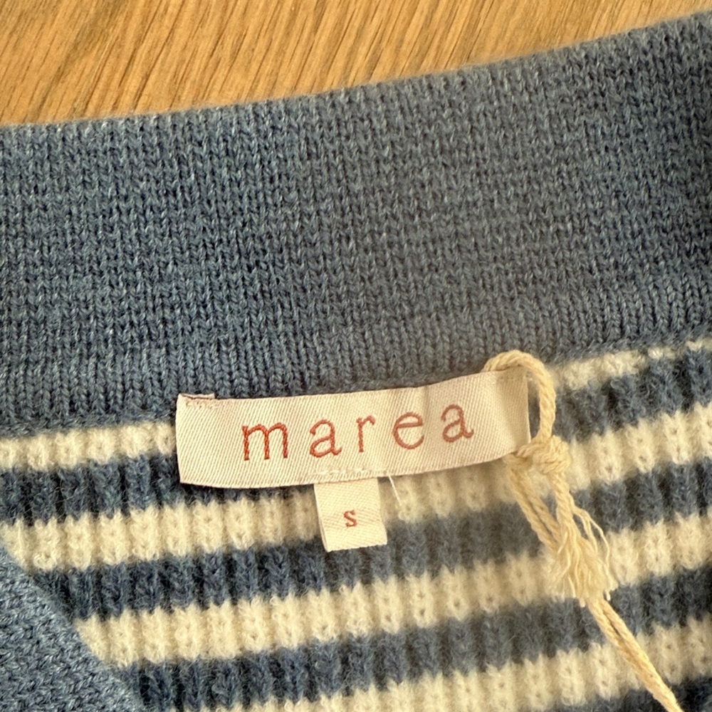 Marni Blue & White Striped Polo Cardigan - Picture 2 of 4